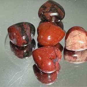 Red jasper heart carving